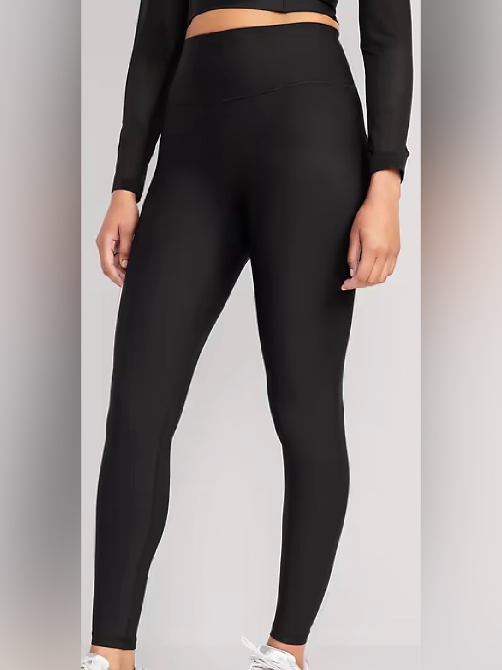 Old Navy High-Waisted PowerSoft Full-Length Leggings, Black Jack, sz L